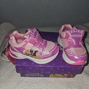 New Baby Girl Disney Princess Pink and White Kids Sneakers Size 6 Shoes